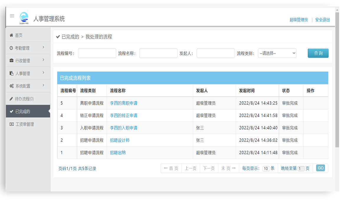 人事行政系统-审批工作流